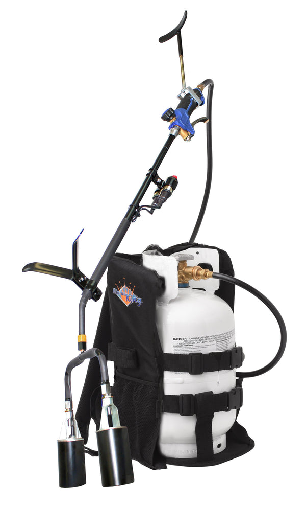 Flame King Bundle 10lb Propane Tank + 1 Million BTU Weed Burner Torch + Propane Backpack - Flame King