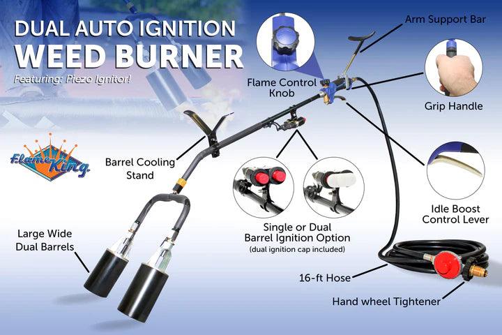 Flame King Bundle 10lb Propane Tank + 1 Million BTU Weed Burner Torch + Propane Backpack - Flame King