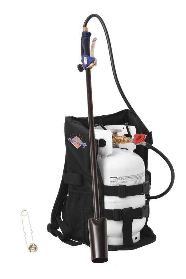 Flame King Bundle 10lb Propane Tank + 100,000 BTU Weed Burner Torch + Propane Backpack - Flame King