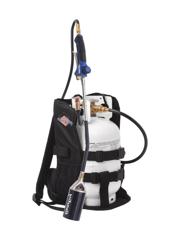 Flame King Bundle 10lb Propane Tank + 340,000 BTU Weed Burner Torch + Propane Backpack - Flame King