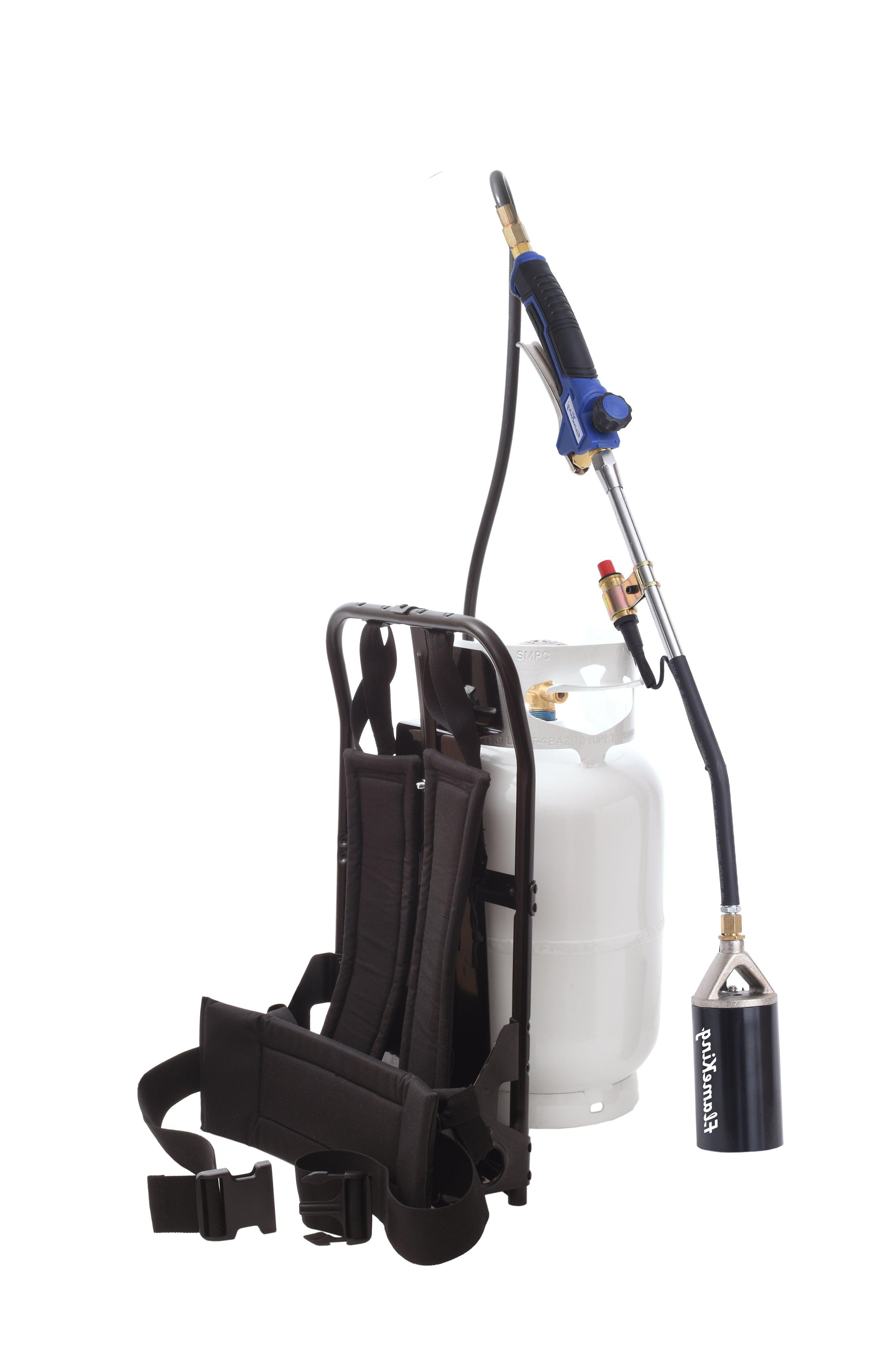 Flame King Bundle 10lb Propane Tank + 340,000 BTU Weed Burner Torch + Propane Metal Backpack - Flame King