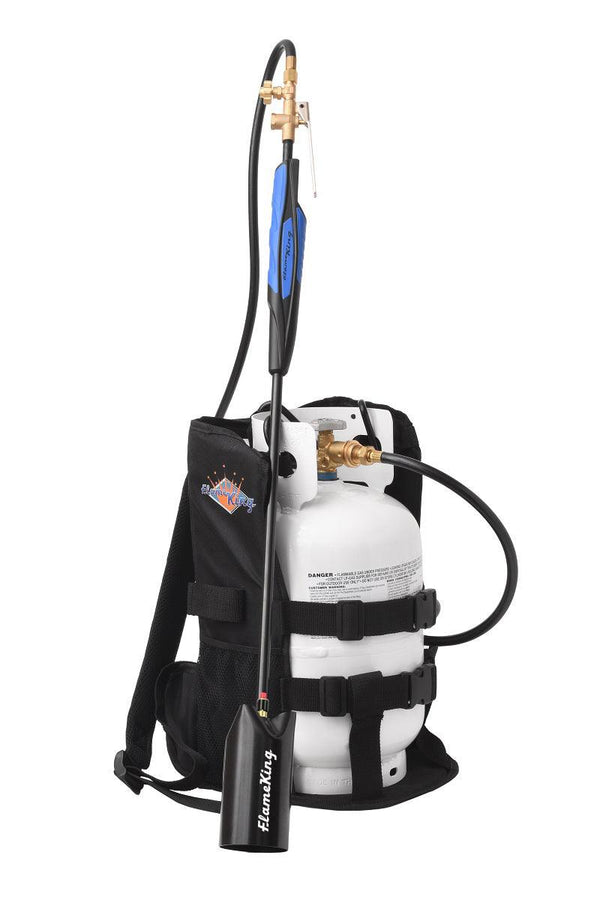 Flame King Bundle 10lb Propane Tank + 500,000 BTU Weed Burner Torch Ignitor + Propane Backpack - Flame King