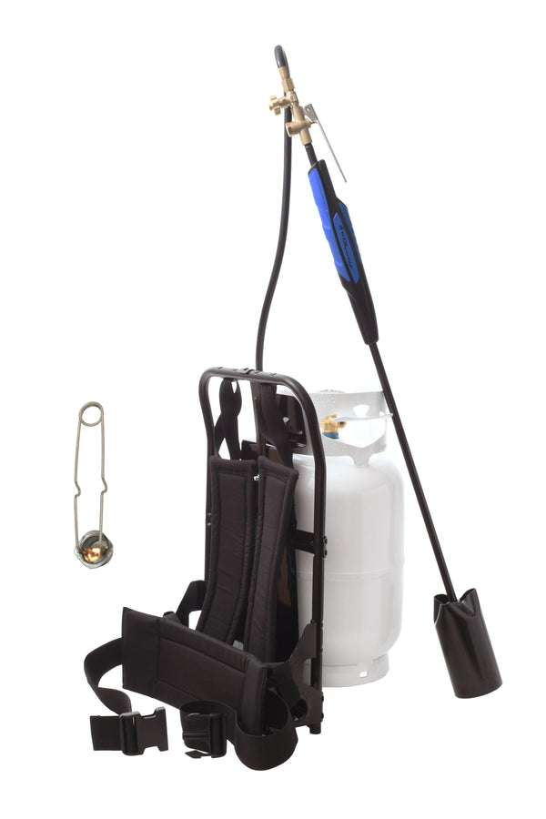 Flame King Bundle 10lb Propane Tank + 500,000 BTU Weed Burner Torch + Propane Metal Backpack - Flame King