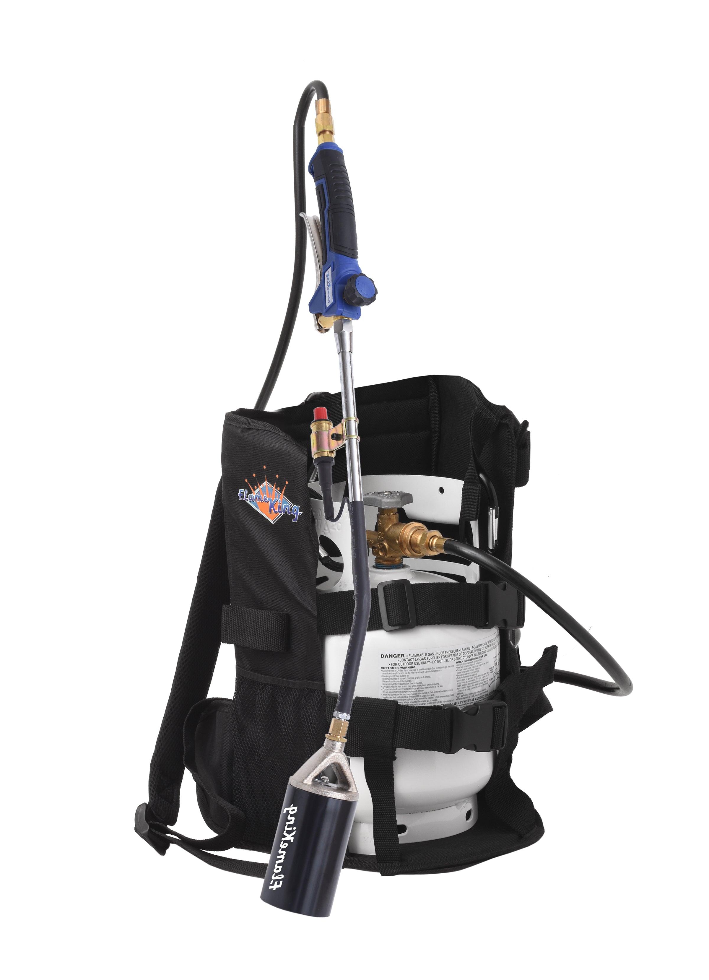 Flame King Bundle 5lb Propane Tank + 340,000 BTU Weed Burner Torch + Propane Backpack - Flame King