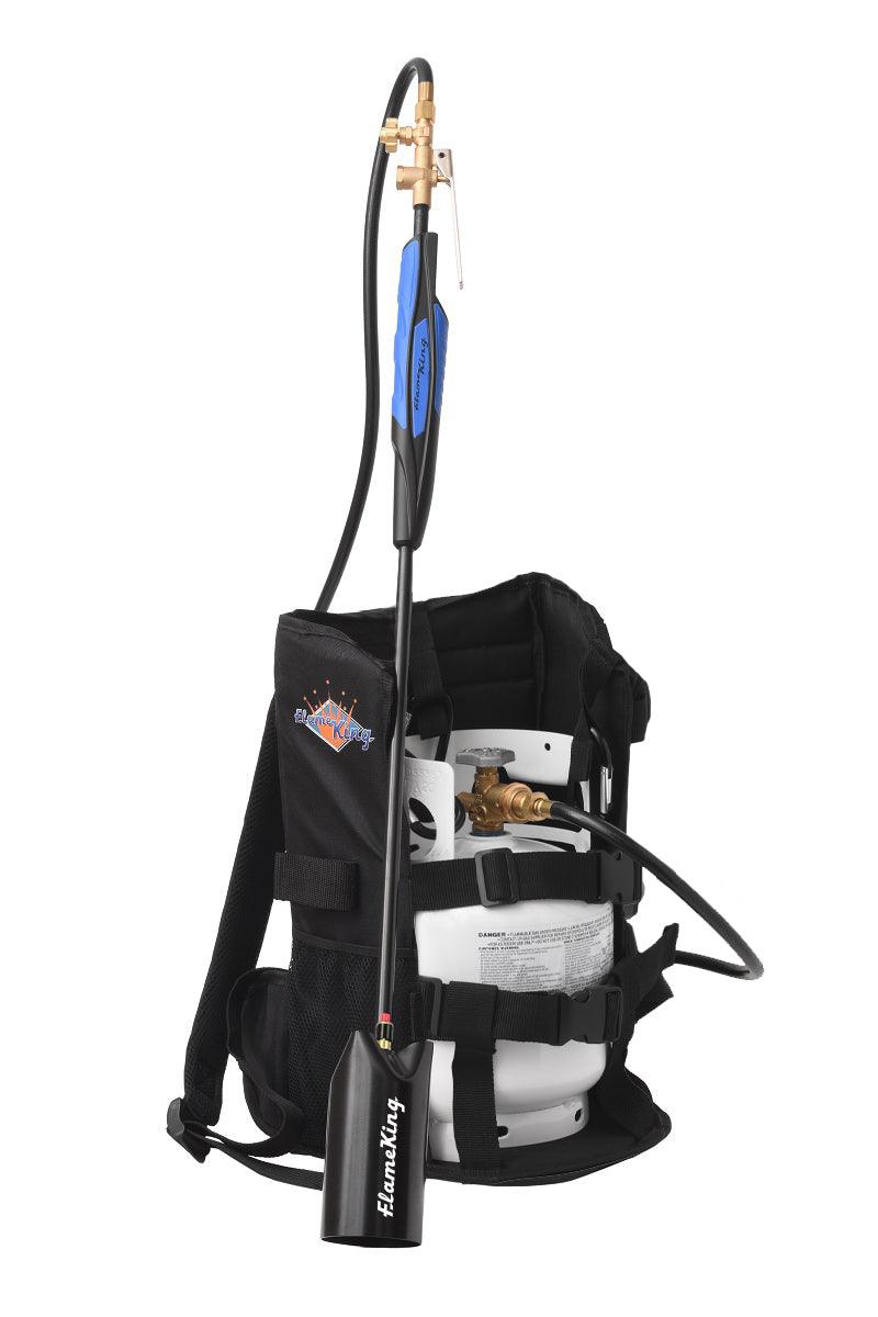 Flame King Bundle 5lb Propane Tank + 500,000 BTU Weed Burner Torch Ignitor + Propane Backpack - Flame King