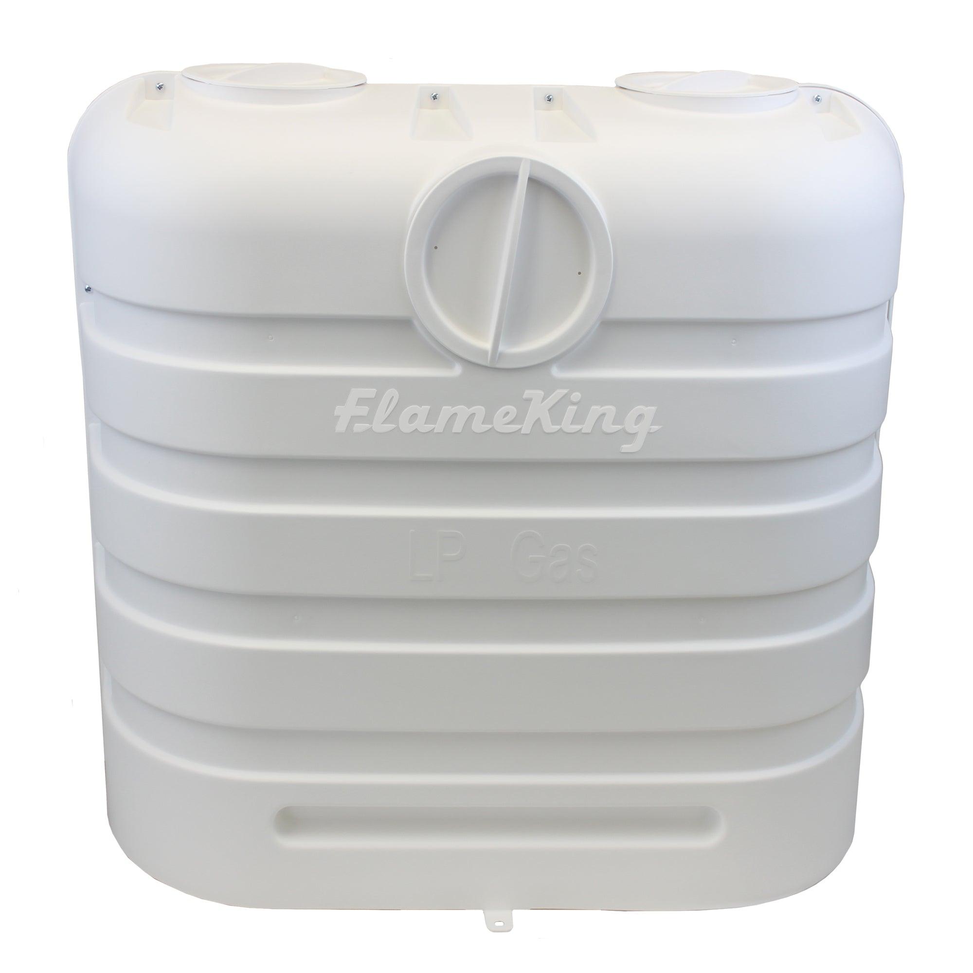 Flame King Dual 30LB LP Propane Tank Light Plastic Heavy Duty Cover RV Trailer White - Flame King