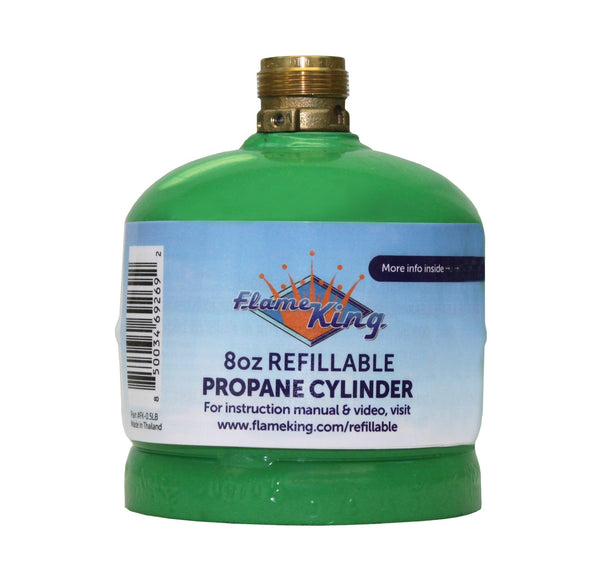 Flame King Eco Friendly Sustainable 8oz 1/2lb Refillable Propane Tank LP Cylinder - Flame King