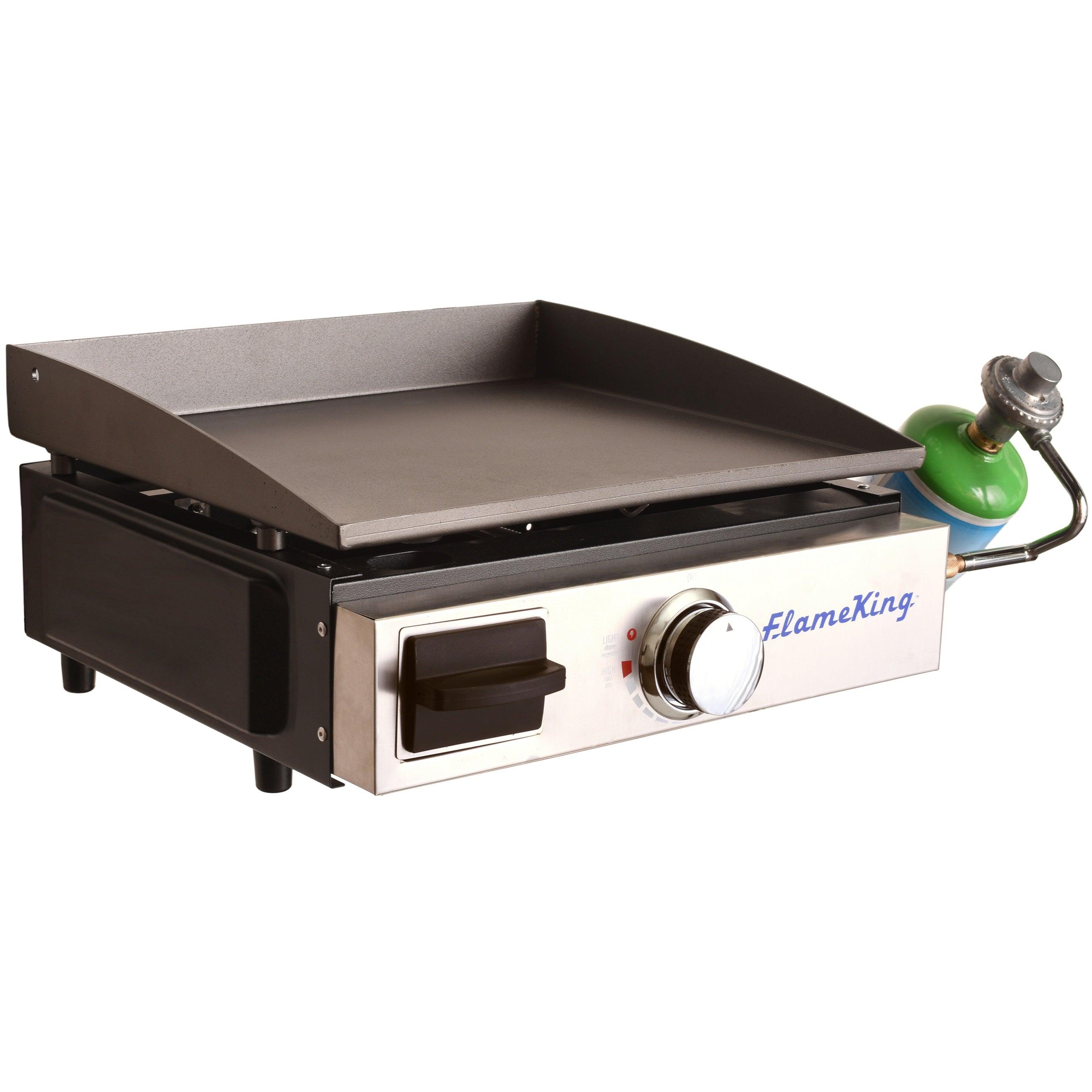 Flame King Flat Top Portable Propane Cast Iron Grill Griddle No Bracket - Flame King