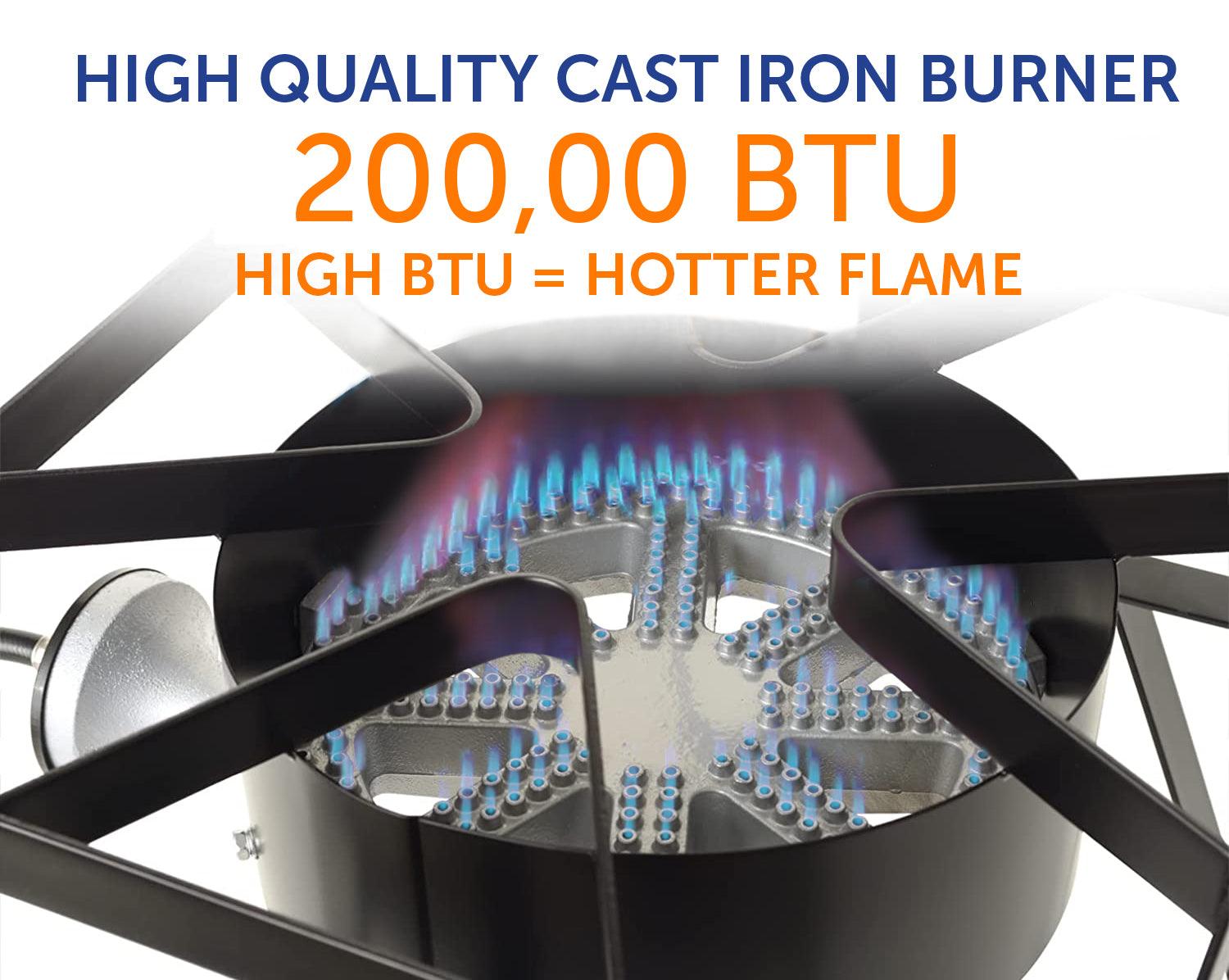 Flame King Heavy Duty 200,000 BTU Propane Gas Single Burner - Flame King
