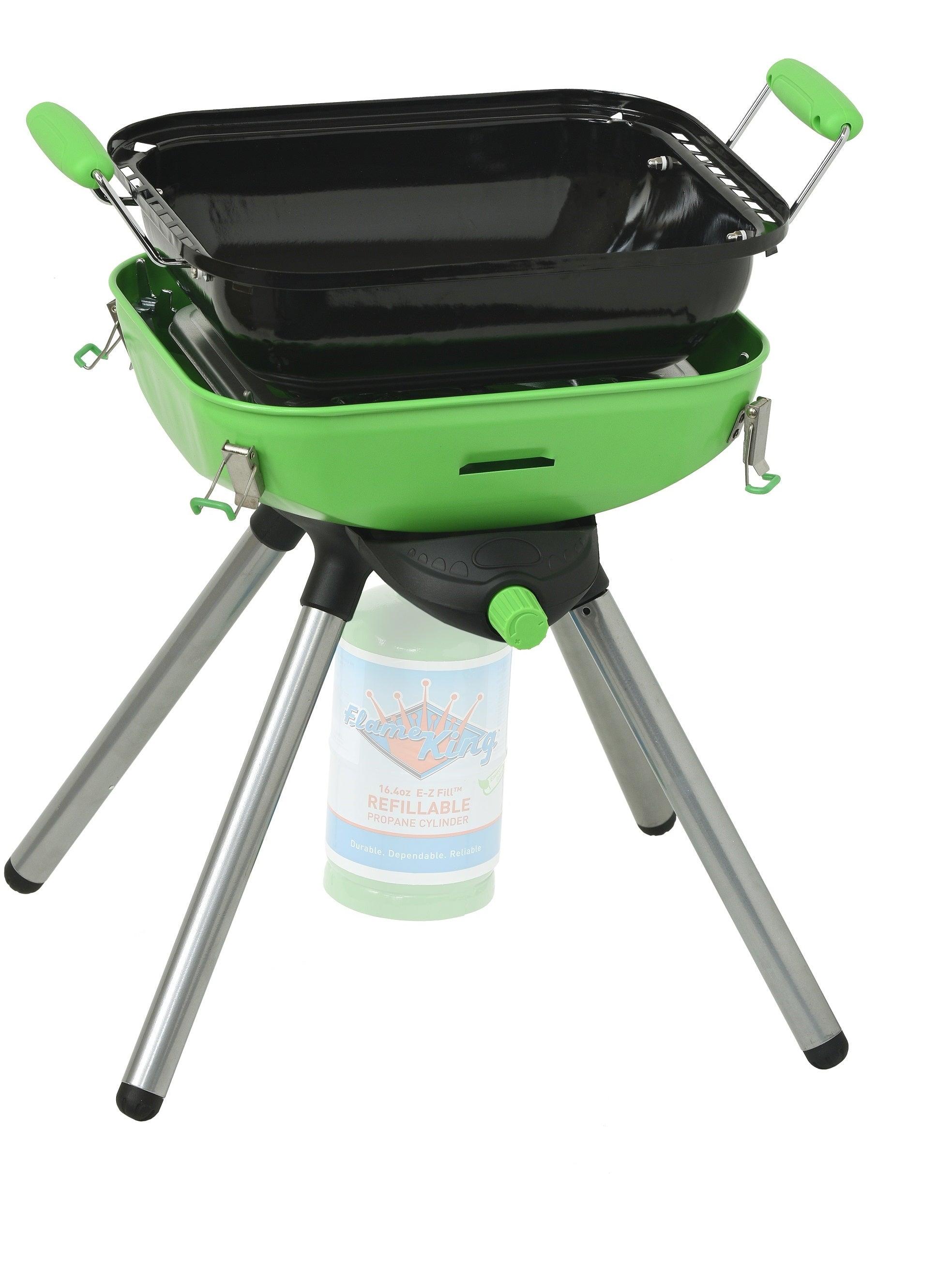 Barbecue grill 2 en 1 réchaud gaz piézo 2200w kemper + plaque grill + 8  cartouches gaz butane camping - Conforama