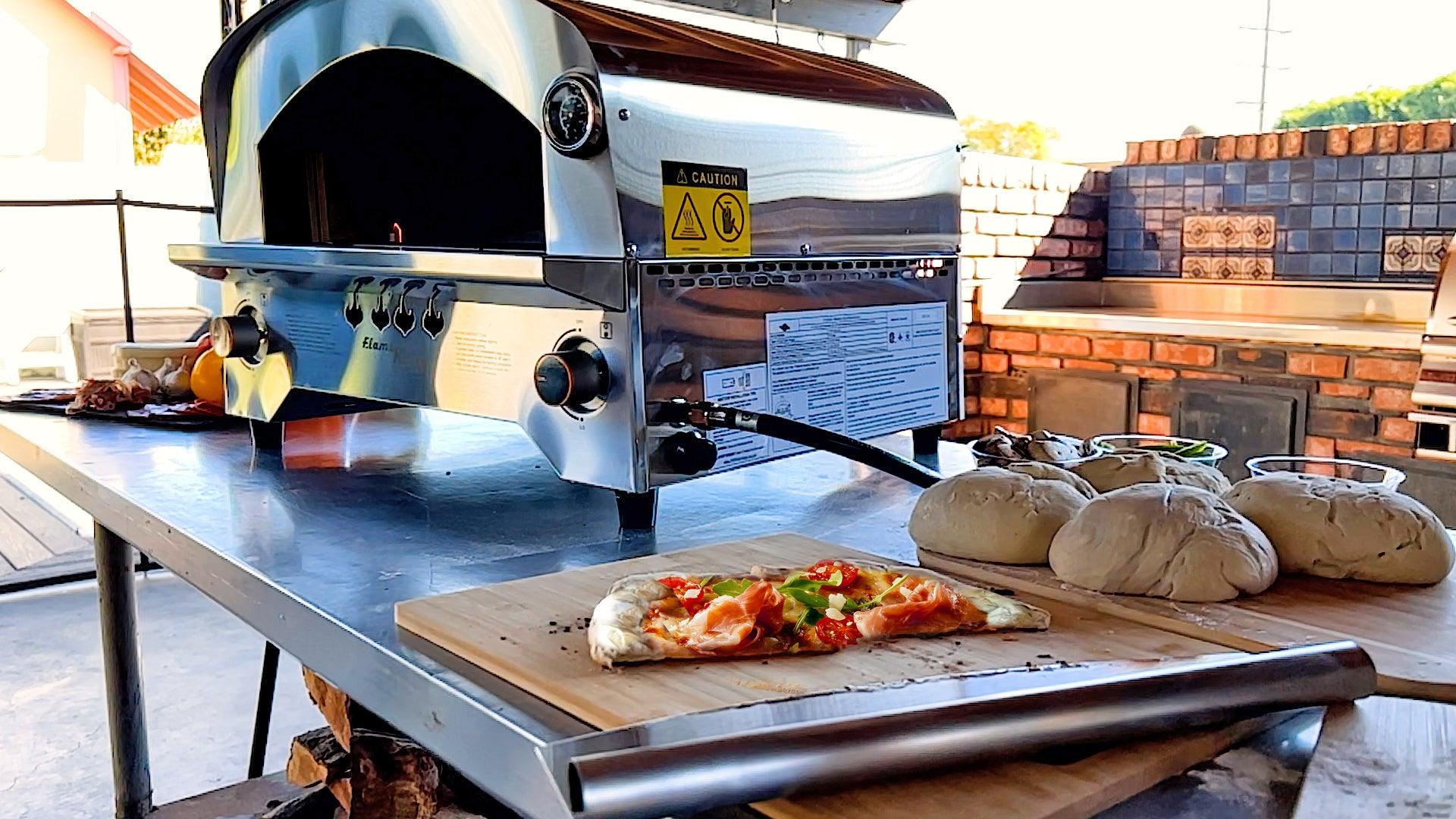 Outdoor Portable Steel Propane Pizza Oven Gas With Stone Flame King