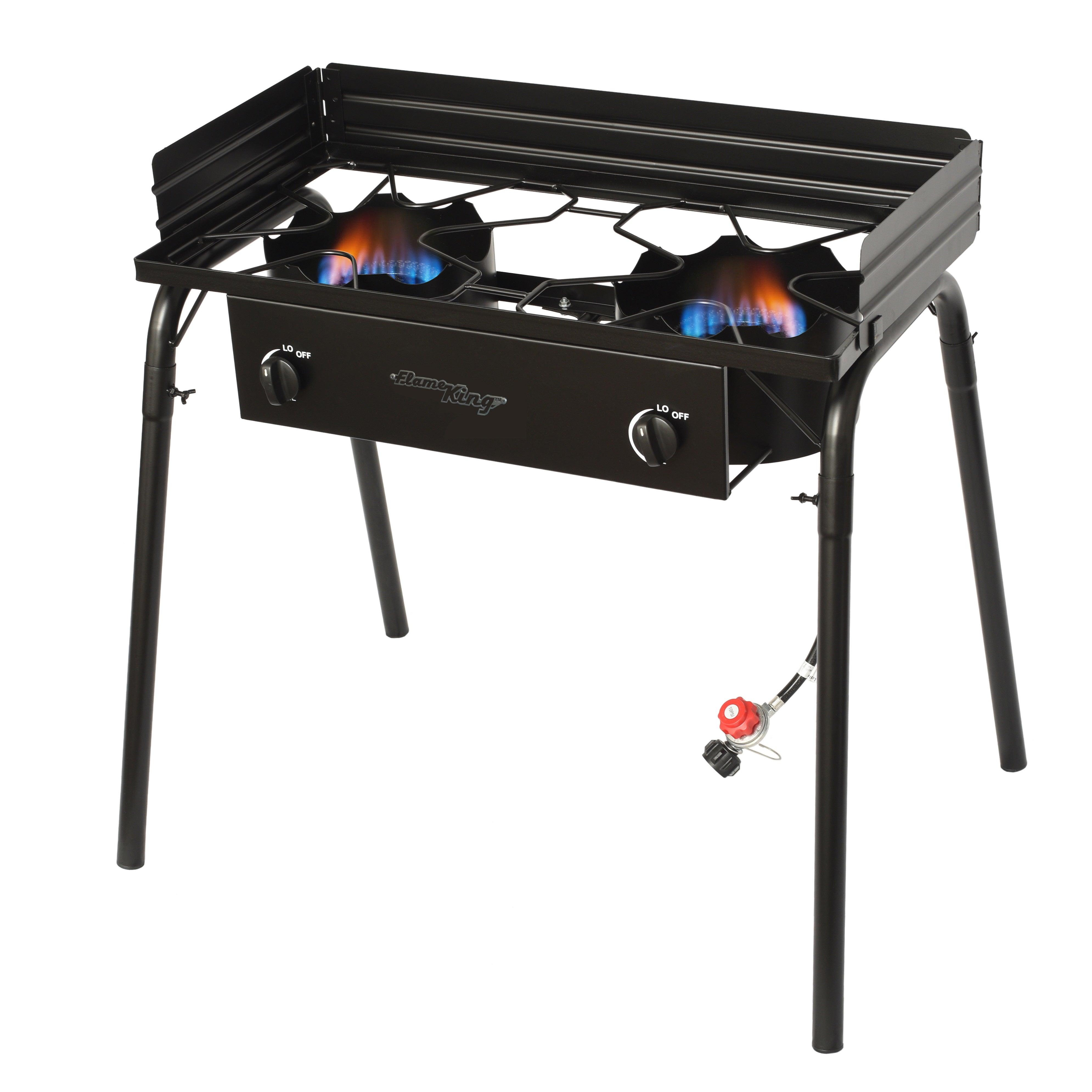 Flame King Outdoor Propane Double Dual Burner Cooker Stove - Flame King