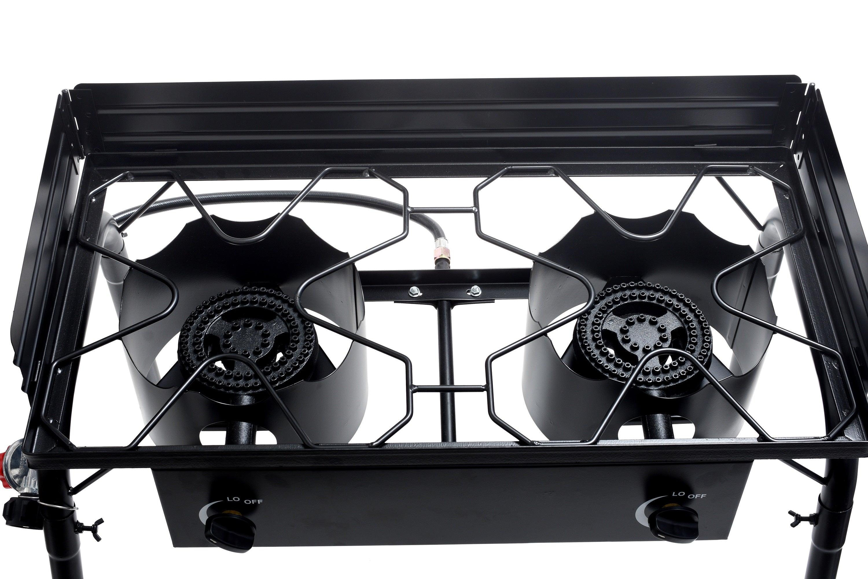 Flame King Outdoor Propane Double Dual Burner Cooker Stove - Flame King