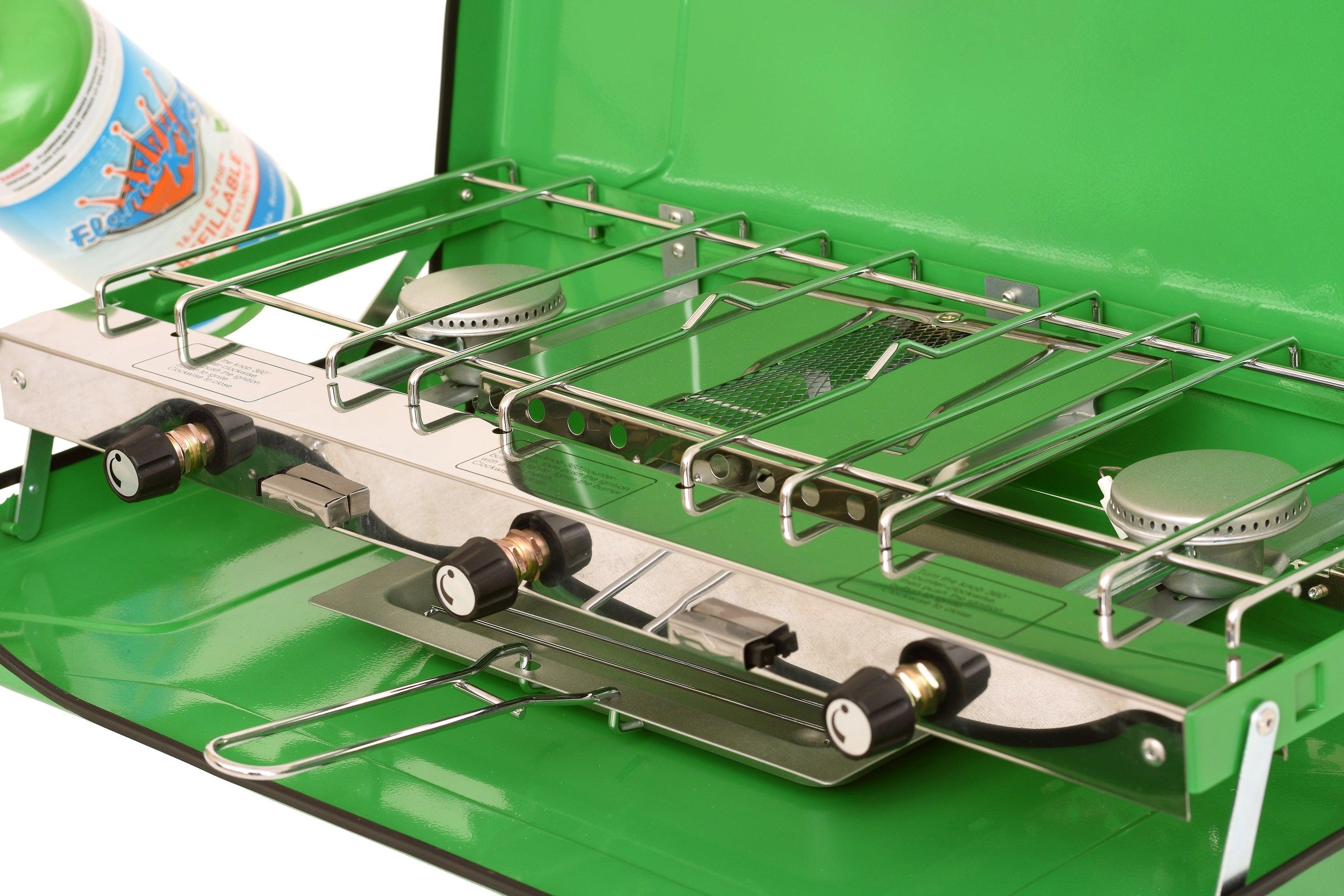 Flame King Portable 3 Burner Propane Gas Camping Stove Toast Tray - Flame King