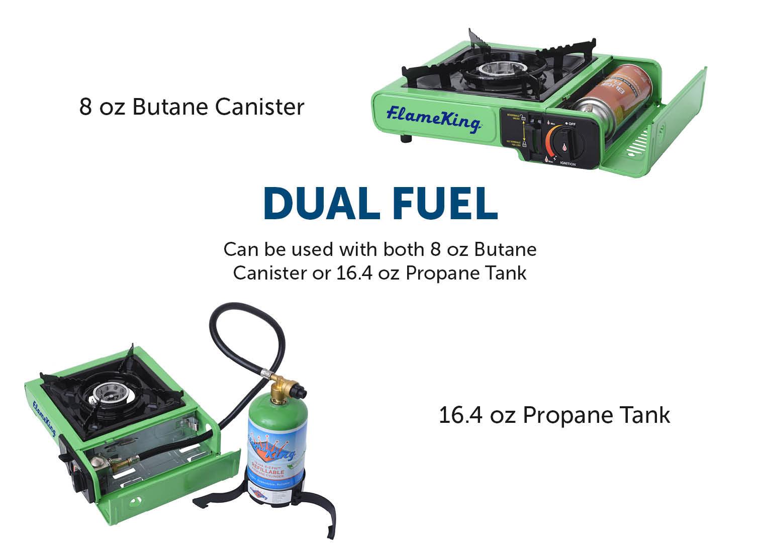 Flame King Portable Butane & Propane Gas Stove with Single Burner - Flame King