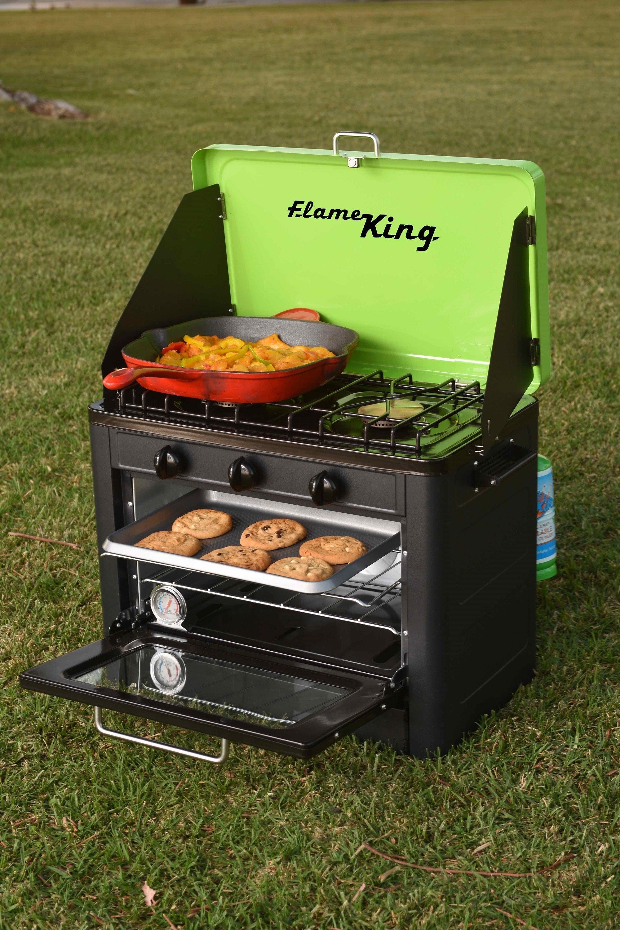 Flame King Portable Camping Oven Stove Combo - Flame King