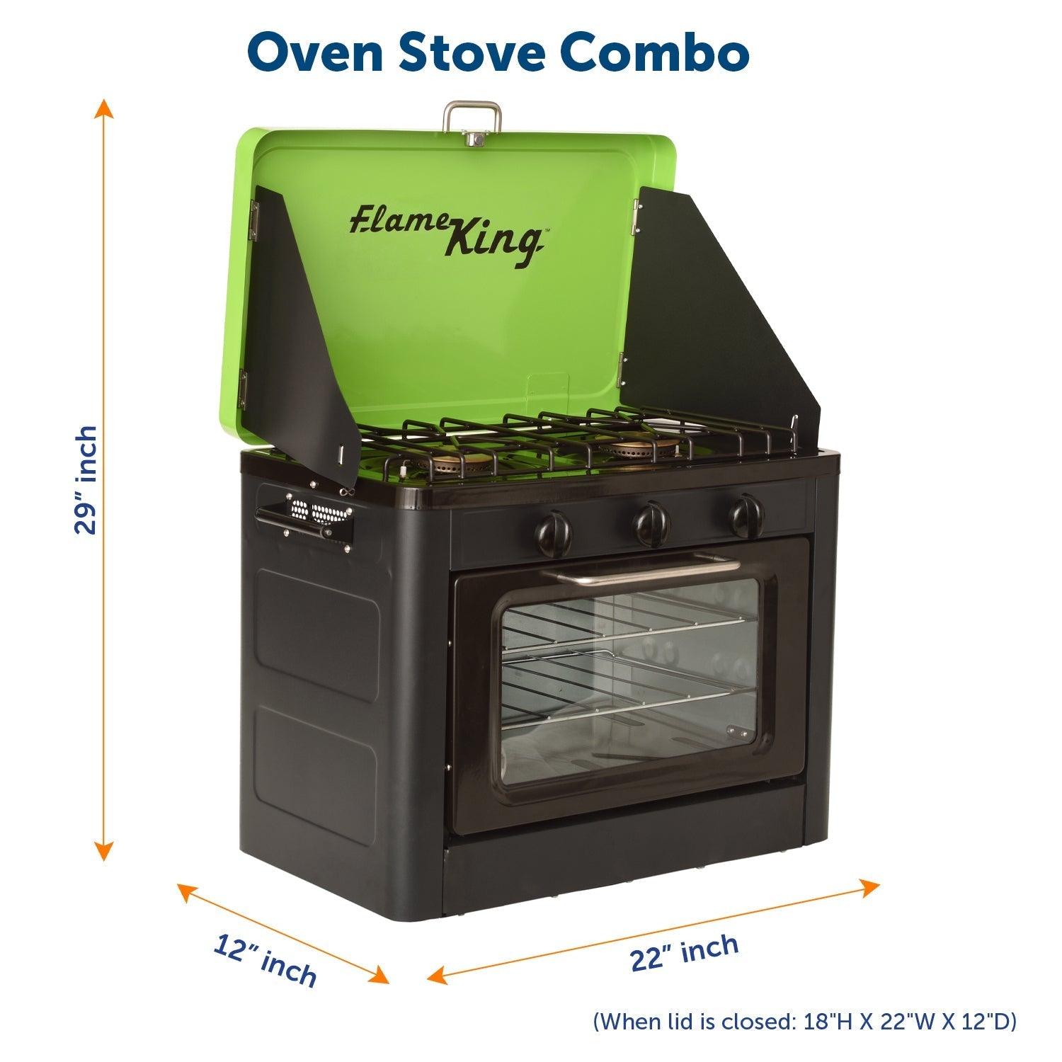 Flame King Portable Camping Oven Stove Combo - Flame King