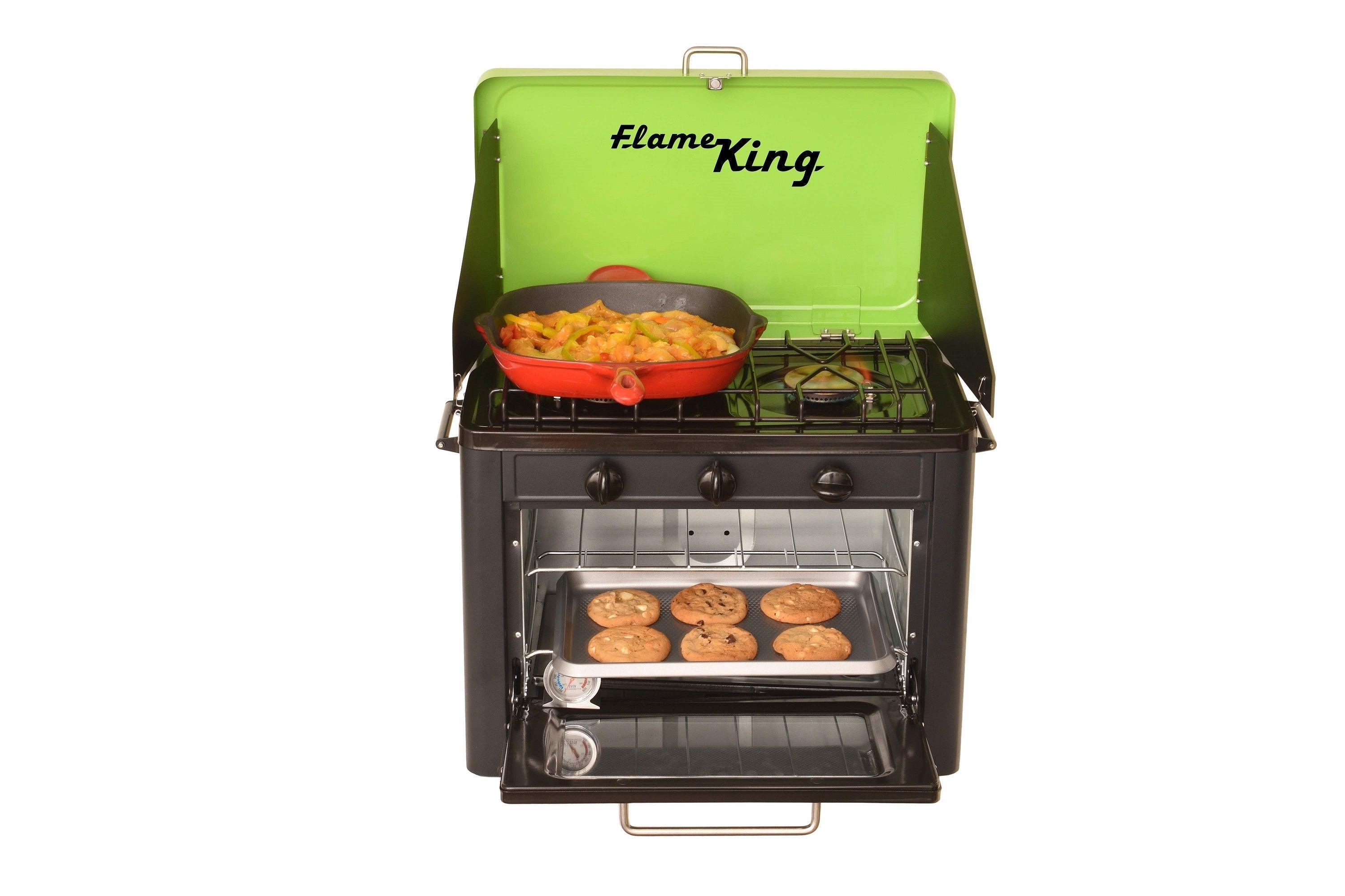 Flame King Portable Outdoor Propane Oven Stove Combo for Camping