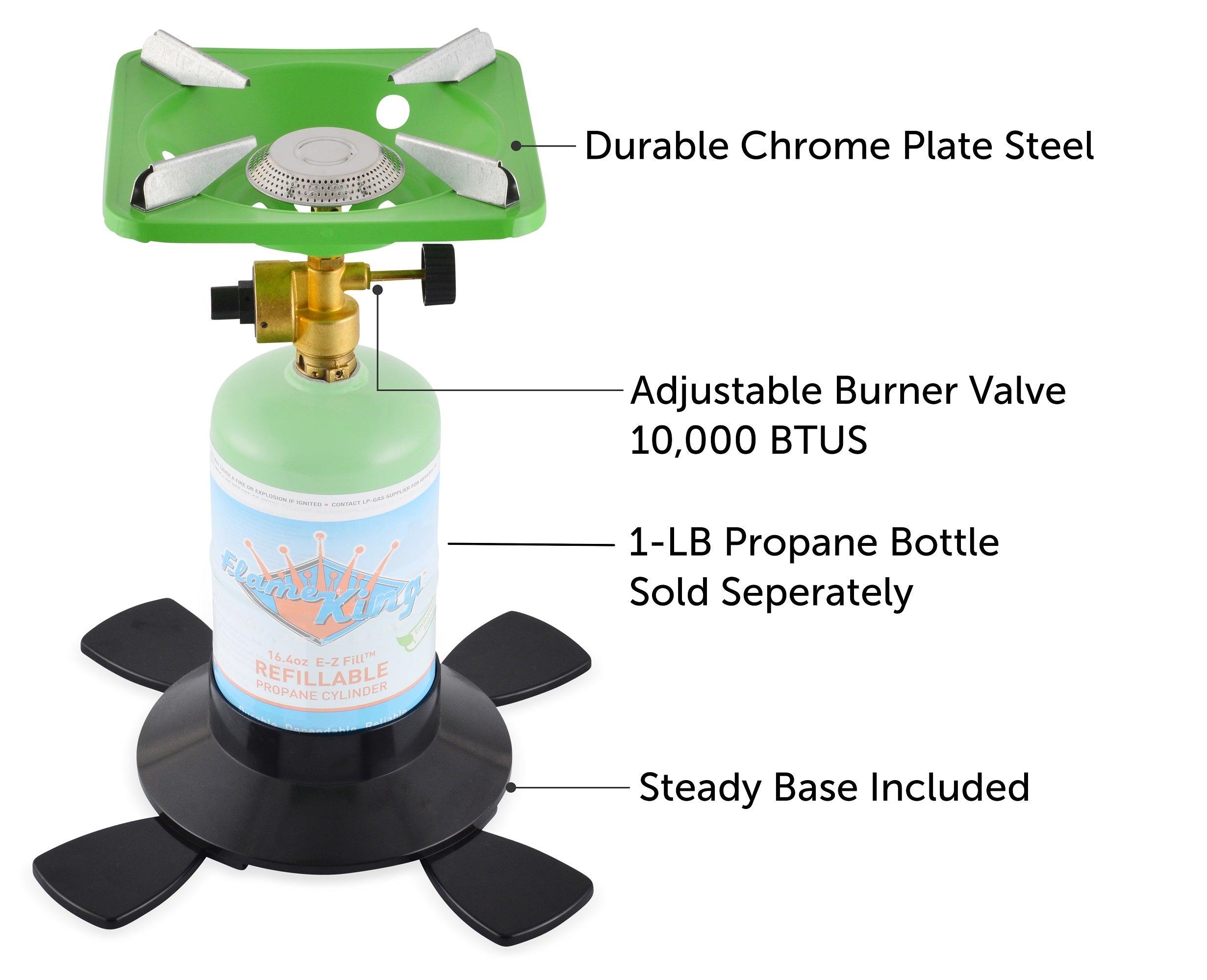 Single Burner Propane Stove 10,000 BTU, Stainless Steel Portable