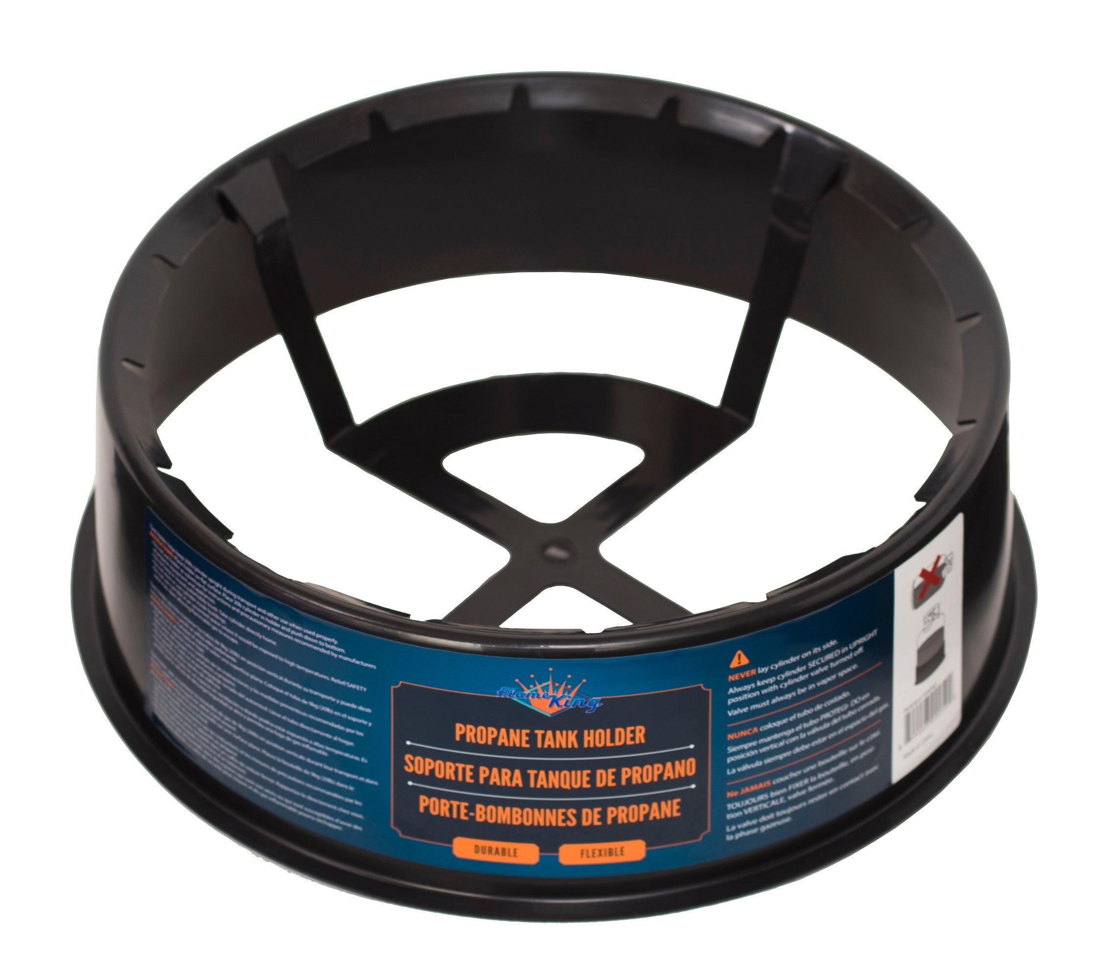 thumbnail image 2 of Flame King Propane Cylinder Stabilizer Base – Fits 20lb, 30lb, 40lb Tanks, Black Plastic, Prevents Tipping 2 of 12