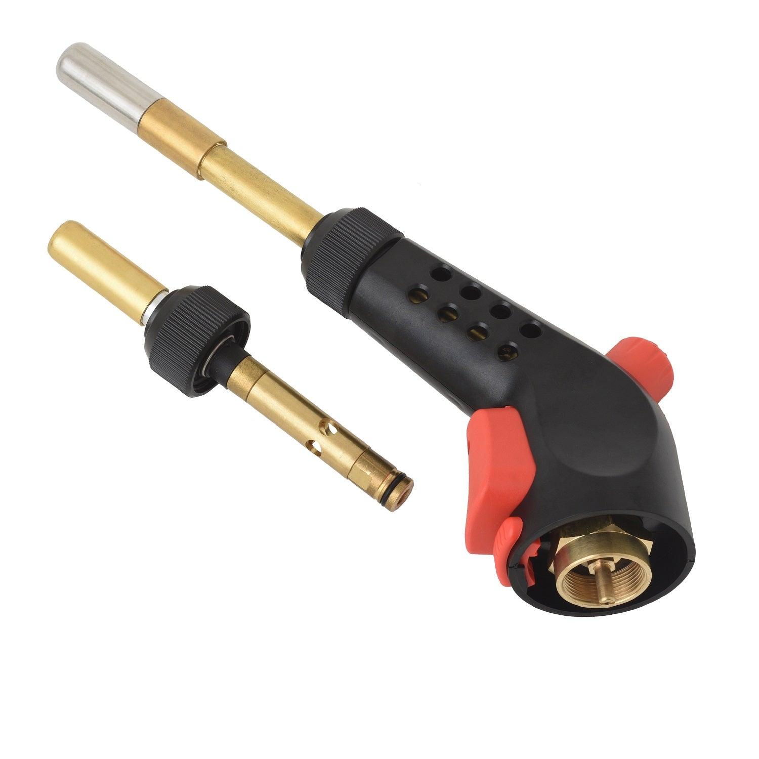 Propane Gas Blow Torch Push Button Igniter & 2 Interchangeable Heads