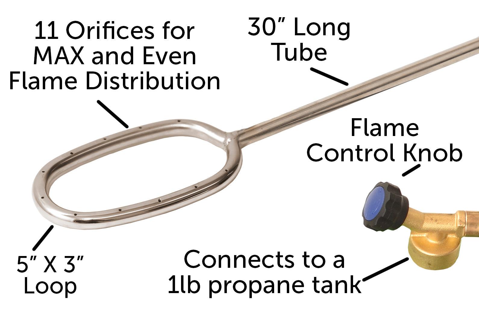 Flame King Propane LP Log Lighter Starter for 1lb Propane Tanks - Flame King