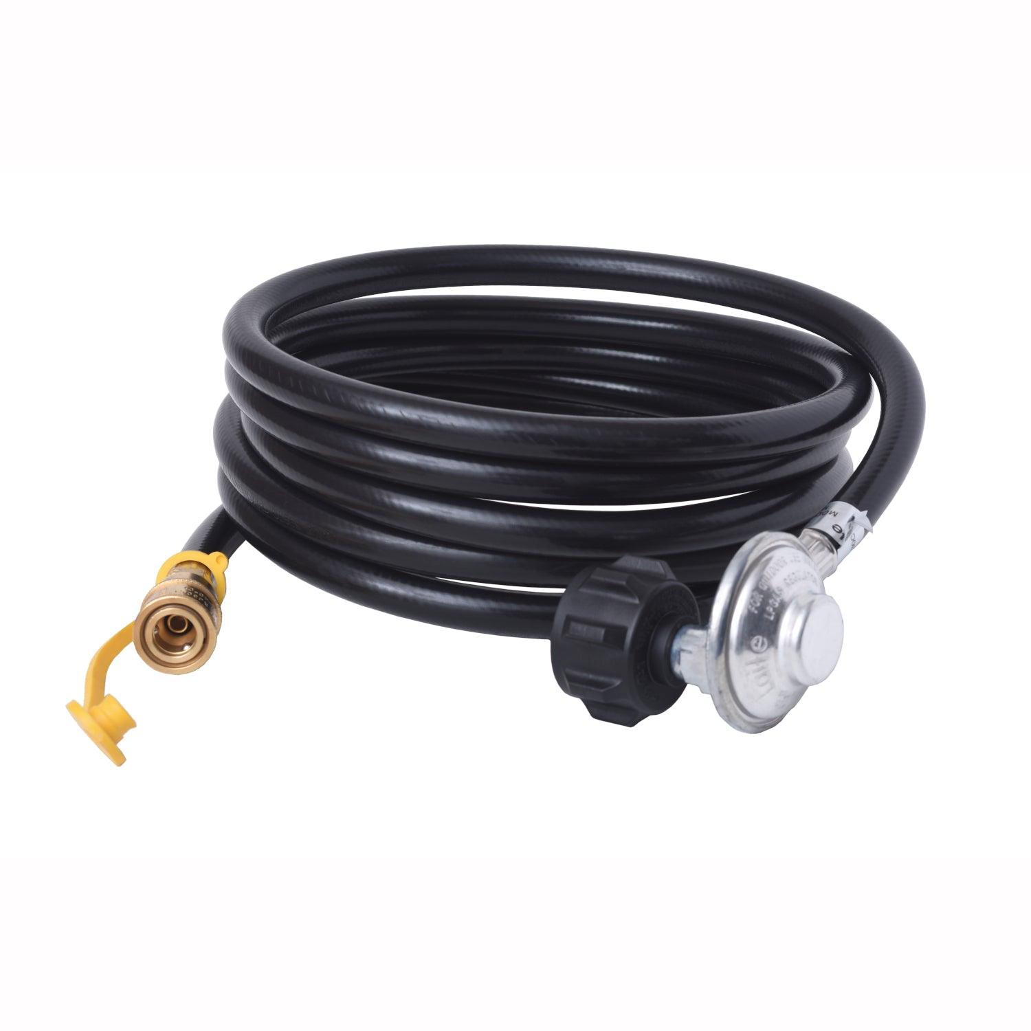 Flame King Propane Regulator Hose with Quick Connect – 12 feet - Flame King