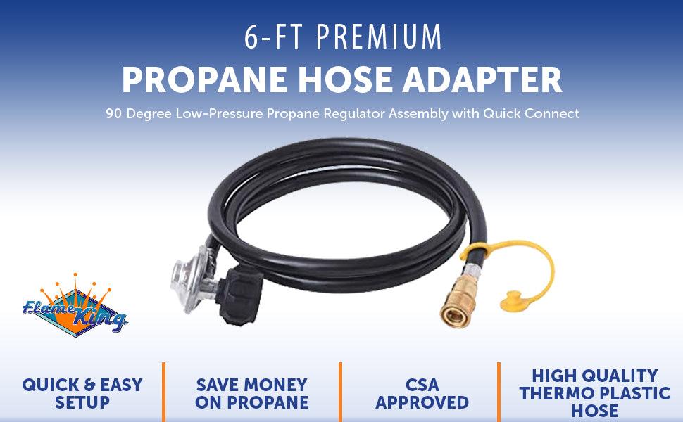 Flame King Propane Regulator Hose with Quick Connect – 6 feet - Flame King