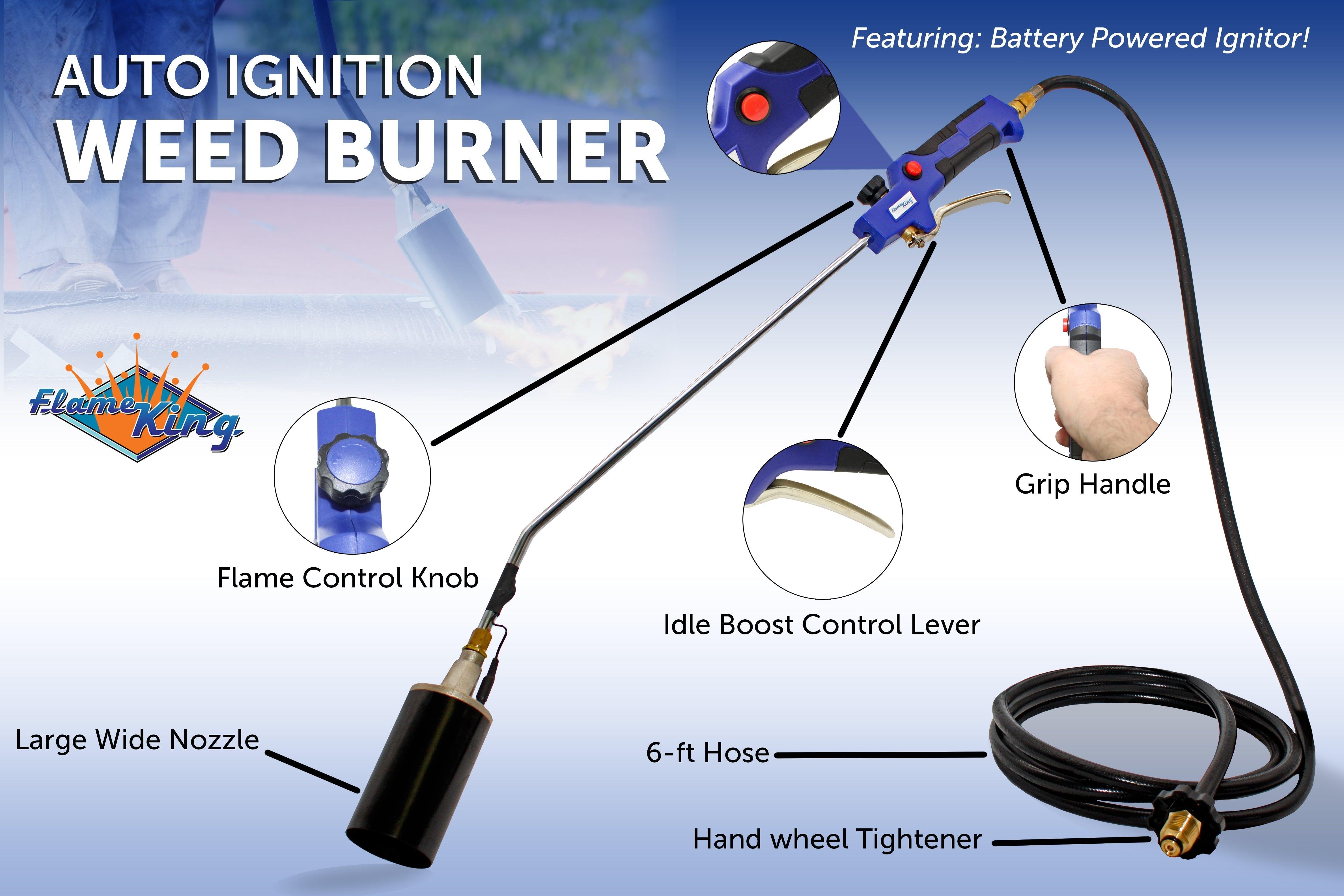 Flame King Propane Weed Burner Torch 340,000 BTU with Battery Operated Igniter - Flame King