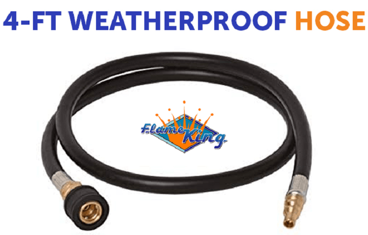 Flame King RV, Van, Trailer, Dual Quick Connect Hose, LP Gas Only, 48 inch, 1/4 inch - Flame King