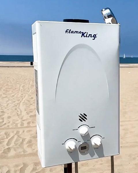 Flame King Tankless Outdoor Portable Shower Propane Gas 10L 2.64GPM Water Heater 68,000 BTU - Flame King