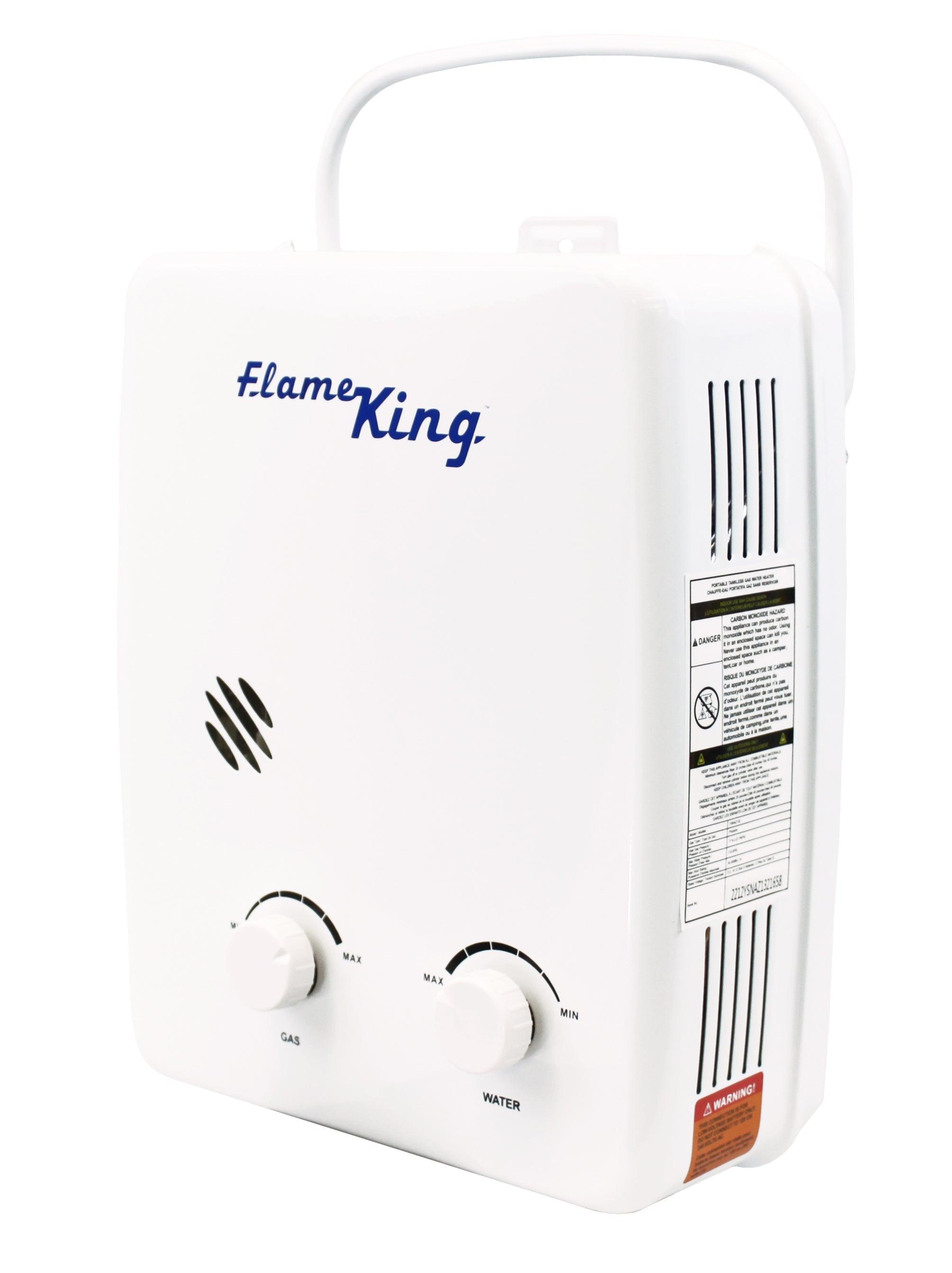 Flame King Tankless Outdoor Portable Shower Propane Gas 5L 1.32GPM Water Heater 34,000 BTU - Flame King