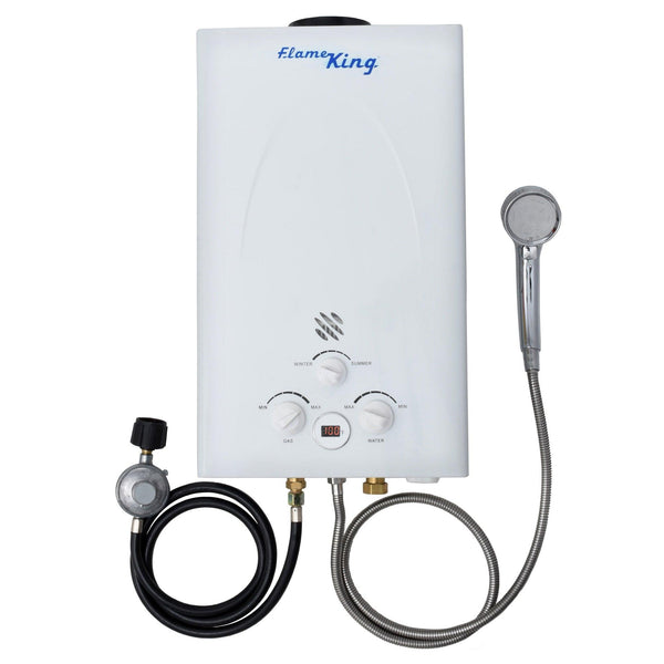Flame King Tankless Outdoor Portable Shower Propane Gas 10L 2.64GPM Water Heater 68,000 BTU - Flame King