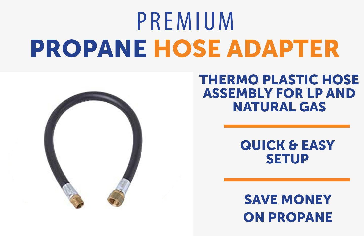 Flame King Thermo Plastic Hose Assembly for LP and Natural Gas, 24 Inch, 3/8 Inch - Flame King
