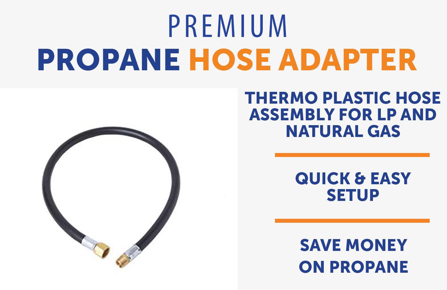 Flame King Thermo Plastic Hose Assembly for LP and Natural Gas, 32 Inch, 3/8 Inch - Flame King