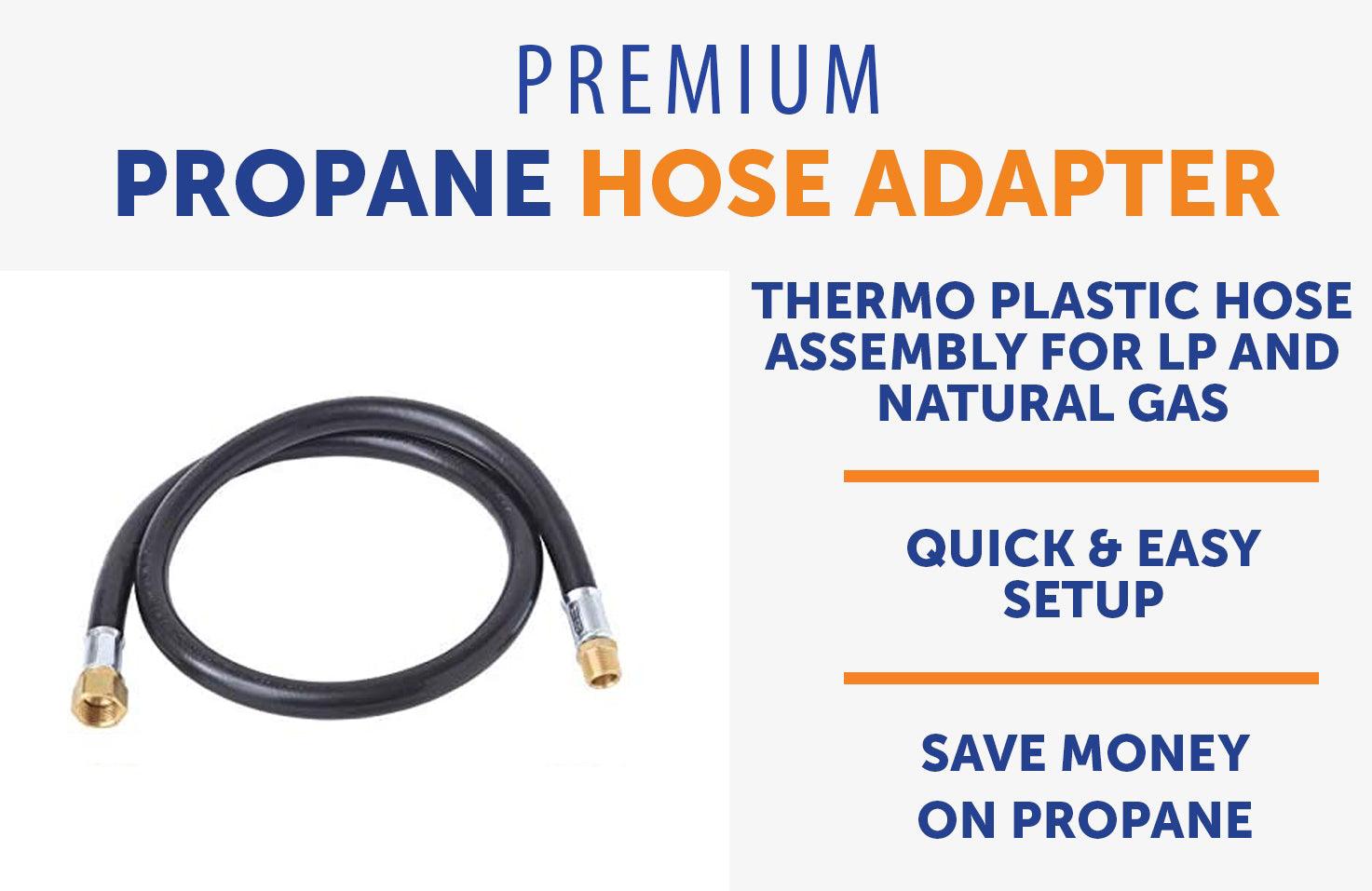 Flame King Thermo Plastic Hose Assembly for LP and Natural Gas, 40 Inch, 3/8 Inch - Flame King