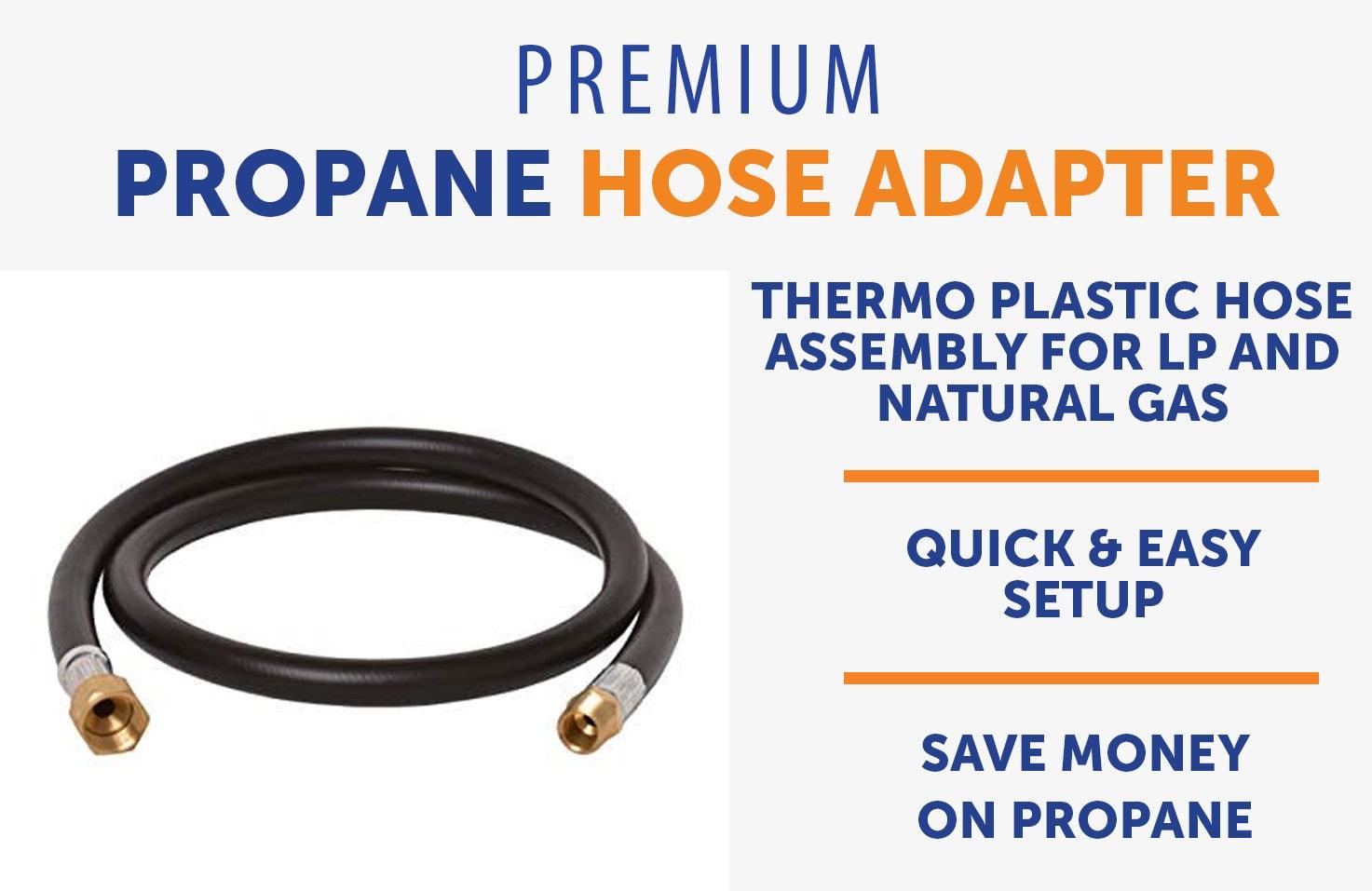 Flame King Thermo Plastic Hose Assembly for LP and Natural Gas, 48 Inch, 3/8 Inch - Flame King