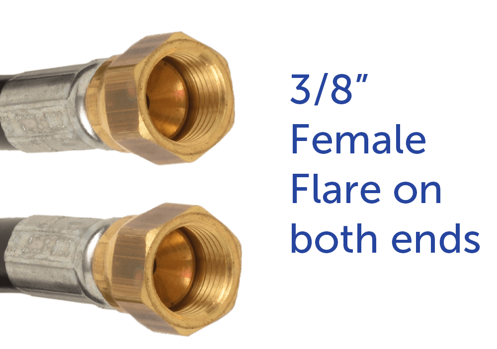 Flame King Thermo Rubber RV Slide Out Hose Assembly, 60 Inch, 3/8 Inch ID, Female to Female - Flame King