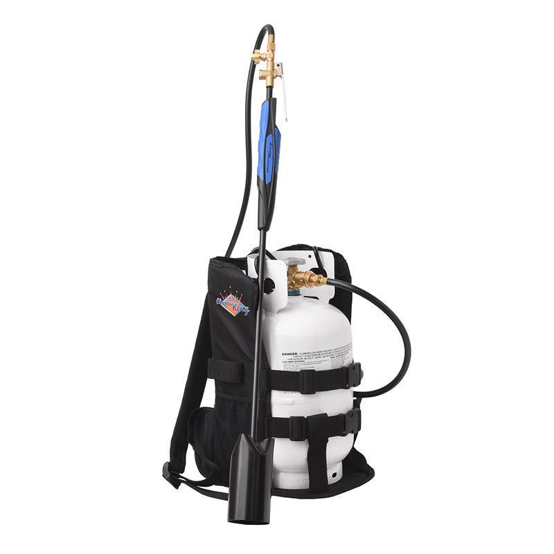 Flame King Bundle 10lb Propane Tank + 500,000 BTU Weed Burner Torch + Propane Backpack