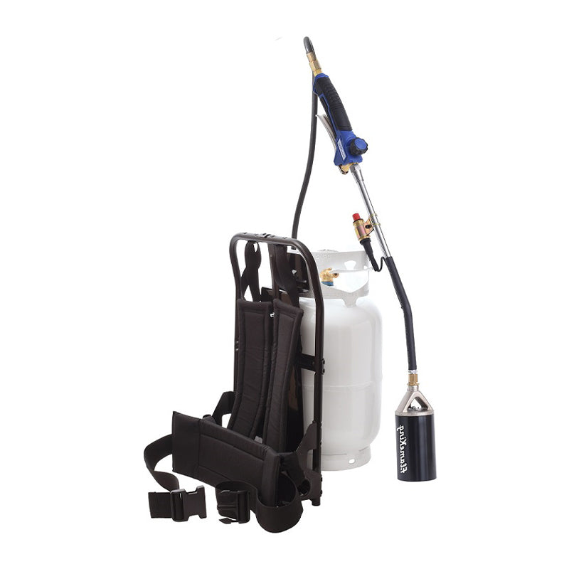 Flame King Bundle 10lb Propane Tank + 340,000 BTU Weed Burner Torch + Propane Metal Backpack