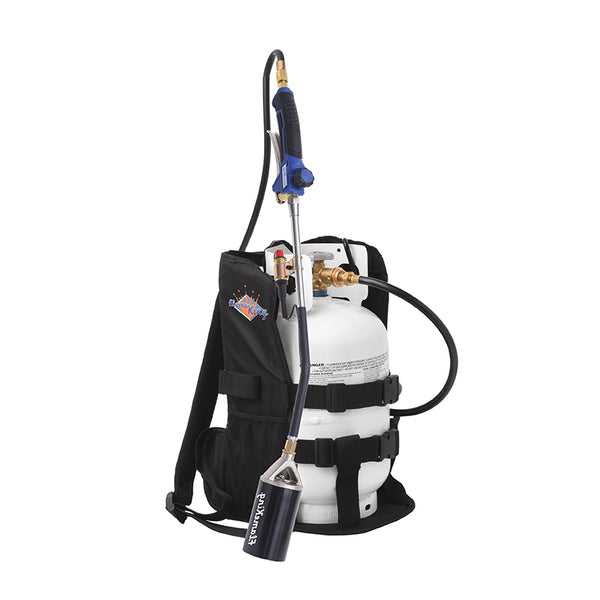 Flame King Bundle 10lb Propane Tank + 340,000 BTU Weed Burner Torch + Propane Backpack