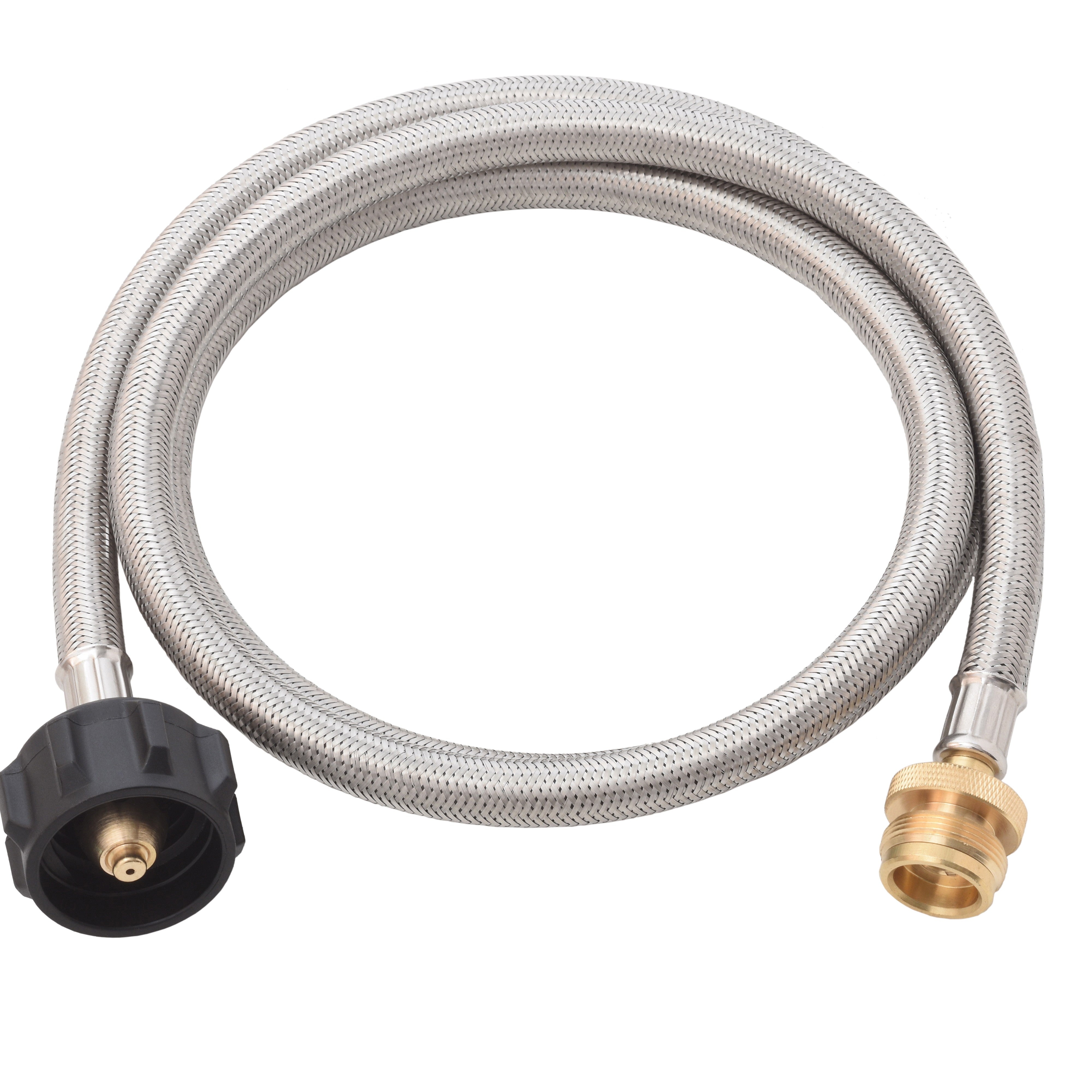 Flame King 5 FT QCC to CGA600 Male Connection-Steel Braided Hose